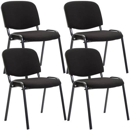 Im 4er-Set: Konferenzstuhl MOBY STOFF, bequem und praktisch, schwarzes Gestell, Farbe Schwarz
