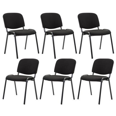 Im 6er-Set: Konferenzstuhl MOBY STOFF, bequem und praktisch, schwarzes Gestell, Farbe Schwarz