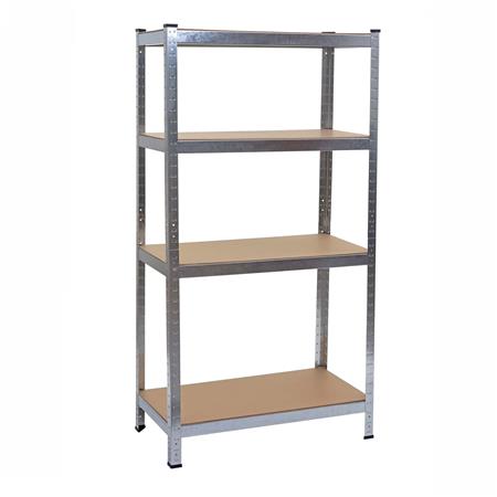 Büroregal MASHER, Abmessungen 160x80x40 cm,  Metallstruktur mit Holz, 4 Regalböden, Farbe Grau