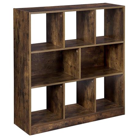 Bücherregal ATHENAS, Abmessungen 97x100x30 cm, Modernes Design, aus Holz, Farbe Rustik