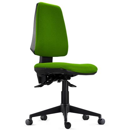 Ergonomischer Bürostuhl INDIANA BASE, Stoffbezug, ohne Armlehnen, Synchronmechanik, 8h Nutzung, Farbe Grün