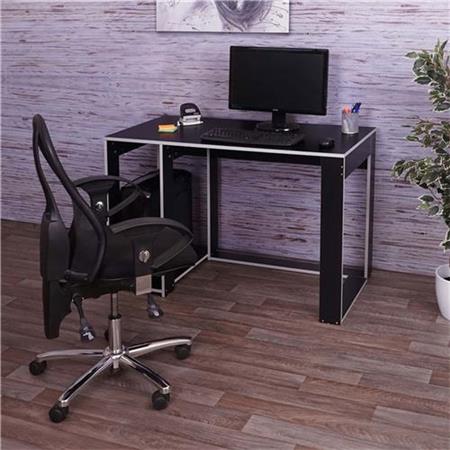 Gaming-Computertisch RODES, Abmessungen120x60x76cm, mit CPU Halter, Farbe Schwarz/ Grau