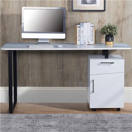 Computertisch MAGNOLIA, Abmessungen 150x60x76 cm, mit Schubladen, aus Metall und Holz, Farbe Weiß