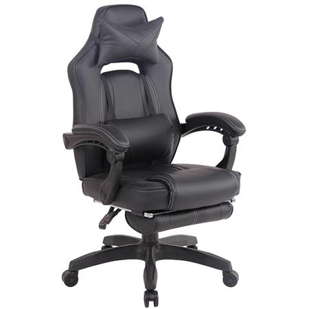 Gamingstuhl MARQUEZ, ergonomisch mit Fußstütze, Leder, Farbe Schwarz