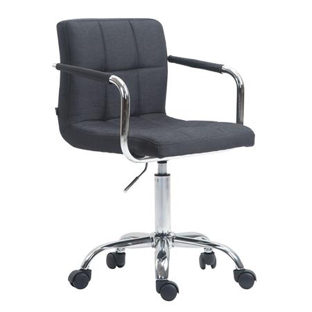 Bürodrehstuhl BETTY STOFF, dicke Polsterung, Metallgestell, Stoffbezug, Farbe Dunkelgrau