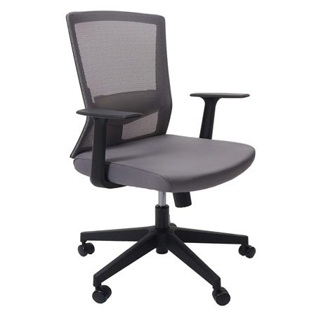 Ergonomischer Bürostuhl WONDER, Lordosenstütze, atmungsaktiver Netzstoff, Farbe Grau