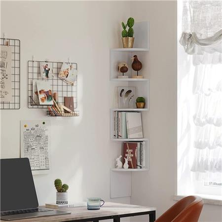 Wandregal LINSDAY, Abmessungen 20x20x127,5 cm, exklusives modernes Design, Holz, Farbe Weiß