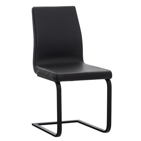 Besucherstuhl ELARA mit Lederbezug im zeitlosen Design, Farbe Schwarz