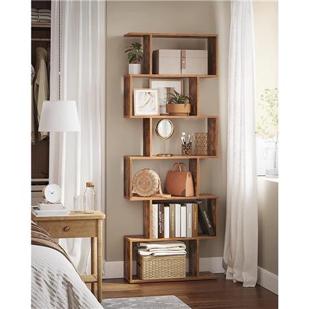 Büroregal POKER , Moderner Stil, 70x24x190,5cm, Holz, Farbe Buche