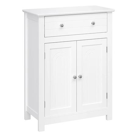 Büroschrank CARACAS, Kommode mit Türen und Schublade, Abmessungen 60x30x80cm, Holz, Farbe Weiß