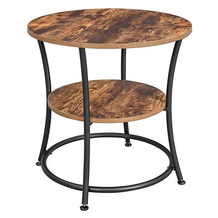 Beistelltisch EUXY, Maße 80x80x75 cm, aus Holz und Metall, Farbe Braun 