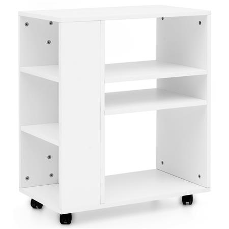 Regal DONDY mit Rädern, Größe 60 x 35 x 75 cm, Holz, Farbe Weiß