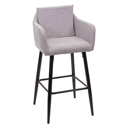 Bürohocker KESIA Stoff, modernes und anspruchsvolles Design, dichte Polsterung, Hellgrau