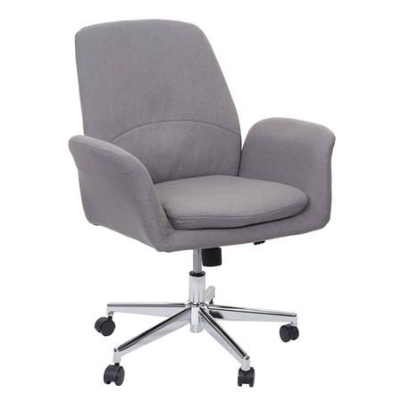 Bürostuhl MADISON, trendiges Design, Metallfußkreuz, Stoffbezug, Farbe Dunkelgrau