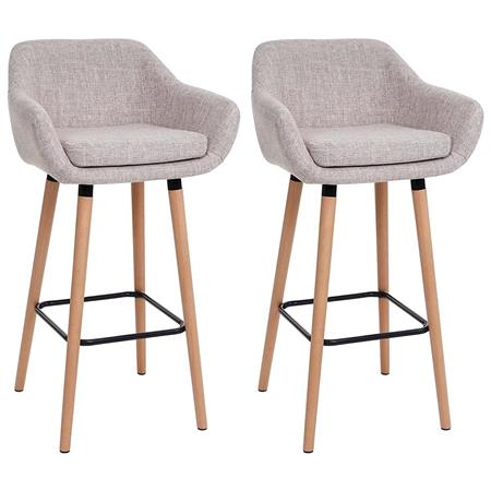 2er Set Hocker VEGAS STOFF, anspruchsvolles modernes Design, bequem gepolstert, Stoffbezug, Farbe Taupe