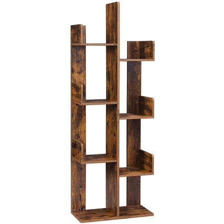 Büroregal MATIA , Moderner Stil, 50 x 25 x 140 cm, Holz, Farbe Buche