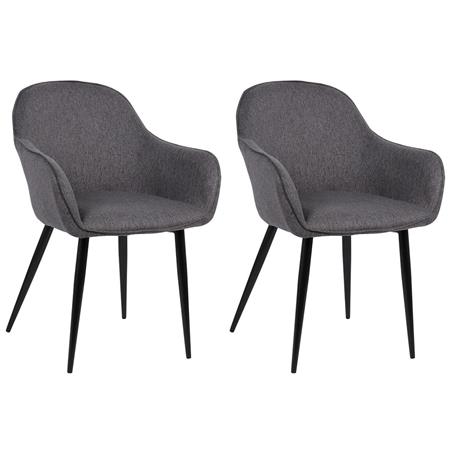 2er Set Besucherstuhl TAMARA, komfortables, zeitloses Design, Stoffbezug, Farbe Dunkelgrau