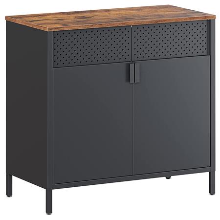 Büroschrank TANK, modernes und essentielles Design, Stahl, mit Holzablage