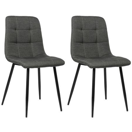 Im 2er Set: Besucherstuhl RIAD, robuste Metallstruktur, Stoff, Farbe Dunkelgrau