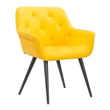 Besucherstuhl LIDIA LEDER, bequem gepolstert, Kunstlederbezug mit Steppnaht, Farbe Gelb