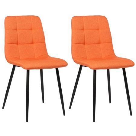 Im 2er Set: Besucherstuhl RIAD, robuste Metallstruktur, Stoff, Farbe Orange