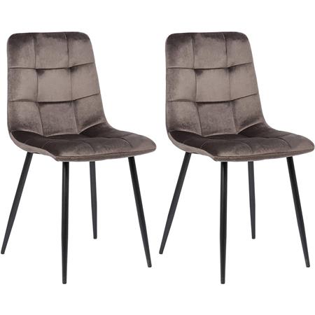 Im 2er Set: Besucherstuhl RIAD, robuste Metallstruktur, Samt, Farbe Grau