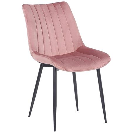 Besucherstuhl ZEFIR, bequem gepolstert, 4-Fußgestell, Samtbezug, Farbe Rosa
