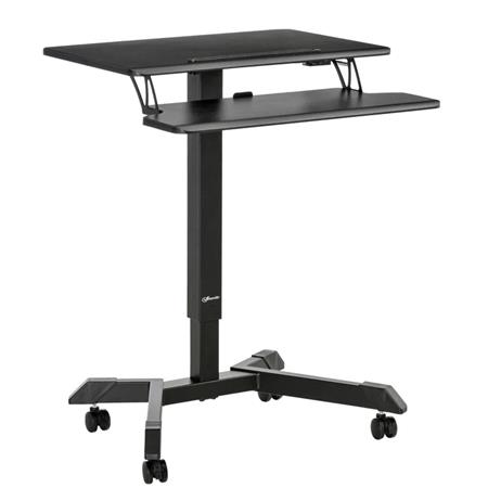 Computertisch ALINA, höhenverstellbar, mit Rollen, Abmessungen 65x45x75-115cm, Farbe Schwarz