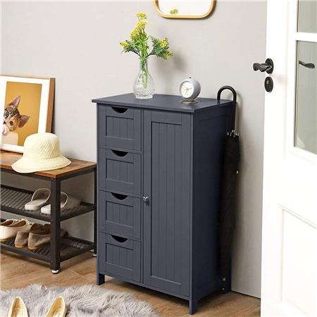 Büroschrank LULU, rustikaler Stil, 55x30x81cm, dunkelgraues Holz