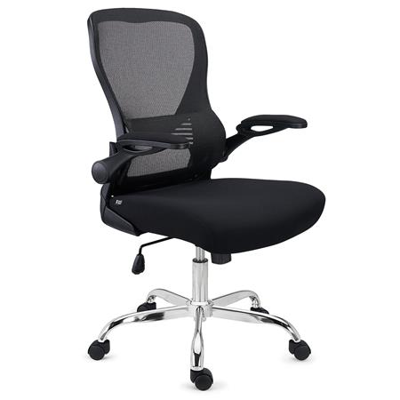 DEMO# Ergonomischer Bürostuhl CORFU, klappbare Armlehnen, ergonomisches Design, Farbe Schwarz