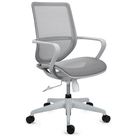 Ergonomischer Bürostuhl PACIFIC auffälliges Design, Stoff und atmungsaktives Netz, Farbe Grau