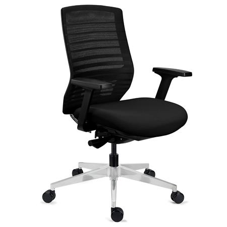 Ergonomischer Bürostuhl TAURUS, modernes Design, verstellbare Rückenlehne, Netzstoff, Farbe Schwarz