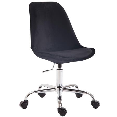 Bürostuhl TULUM, trendiges Design, Metallfußkreuz, Samtbezug, Farbe Schwarz