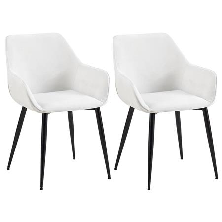 Im 2er-Set: Besucherstuhl MAYA, schwarzes Metallgestell, Stoffbezug, Farbe Creme