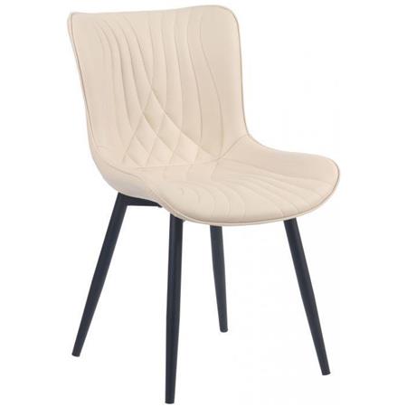 Besucherstuhl KIMET LEDER, mit großzügige Rückenlehne, Metallgestell, Farbe Creme