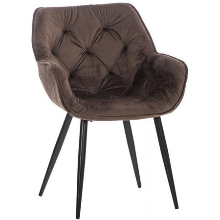 Besucherstuhl TEXAS, komfortables Retro-Design, Metallgestell, Samtbezug, Farbe Braun