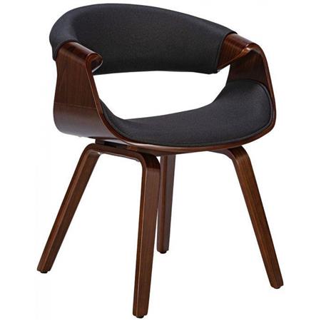 Besucherstuhl MARGOT Stoff, exklusives Design, Holzgestell in Walnussfarben, Farbe Schwarz