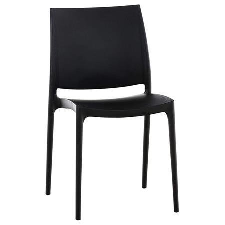 Besucherstuhl AMINA, stapelbar, Kunststoff, Farbe Schwarz