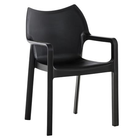 Besucherstuhl SAMOS, modernes Design, Stapelbar, Farbe Schwarz