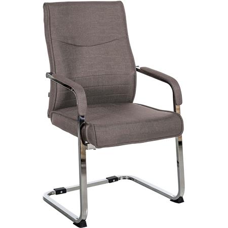 Besucherstuhl BENTON , komfortable Polsterung, Stoff Braun