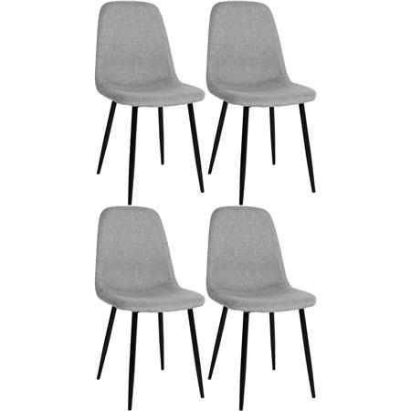 Im 4er Set: Besucherstuhl NAIPES STOFF, robustes Metallgestell, Stoffbezug, Farbe Hellgrau