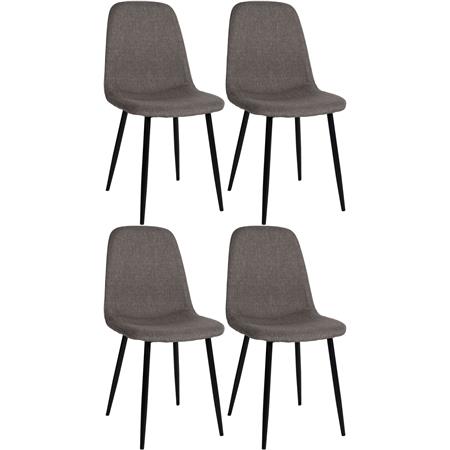Im 4er Set: Besucherstuhl NAIPES STOFF, robustes Metallgestell, Stoffbezug, Farbe Taupe
