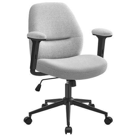 Bürostuhl PORTIAC, verstellbare Armlehnen, bequem gepolstert, Stoffbezug, Farbe Grau