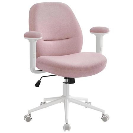 Bürostuhl PORTIAC, verstellbare Armlehnen, bequem gepolstert, Stoffbezug, Farbe Rosa