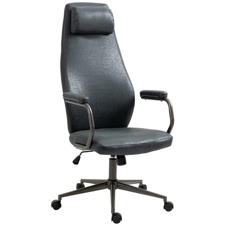 Chefsessel FLORENCE, Industrial Antik Design, schwarzes Fußkreuz, Kunstleder, Farbe Schwarz