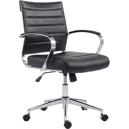 Chefsessel EVERY, modernes Design, Metallgestell, Kunstleder, Farbe Schwarz