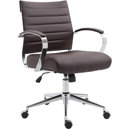 Chefsessel EVERY, modernes Design, Metallgestell, Kunstleder, Farbe Dunkelbraun