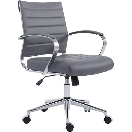 Chefsessel EVERY, modernes Design, Metallgestell, Kunstleder, Farbe Grau