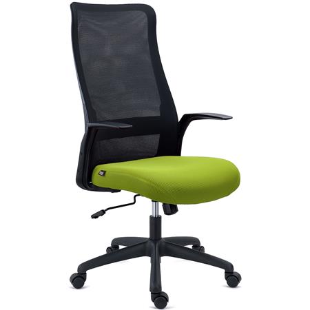 Ergonomischer Bürostuhl SIERRA, atmungsaktive Netzstoffrückenlehne, Lordosenlstütze, praktisch und bequem, Grün 