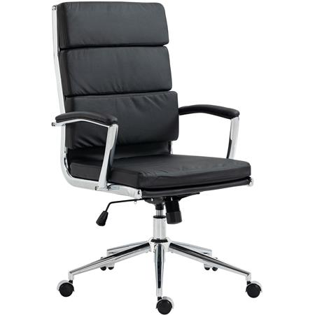 Chefsessel TODRA KUNSTLEDER, klassisches modernes Design, sehr bequem, Farbe Schwarz